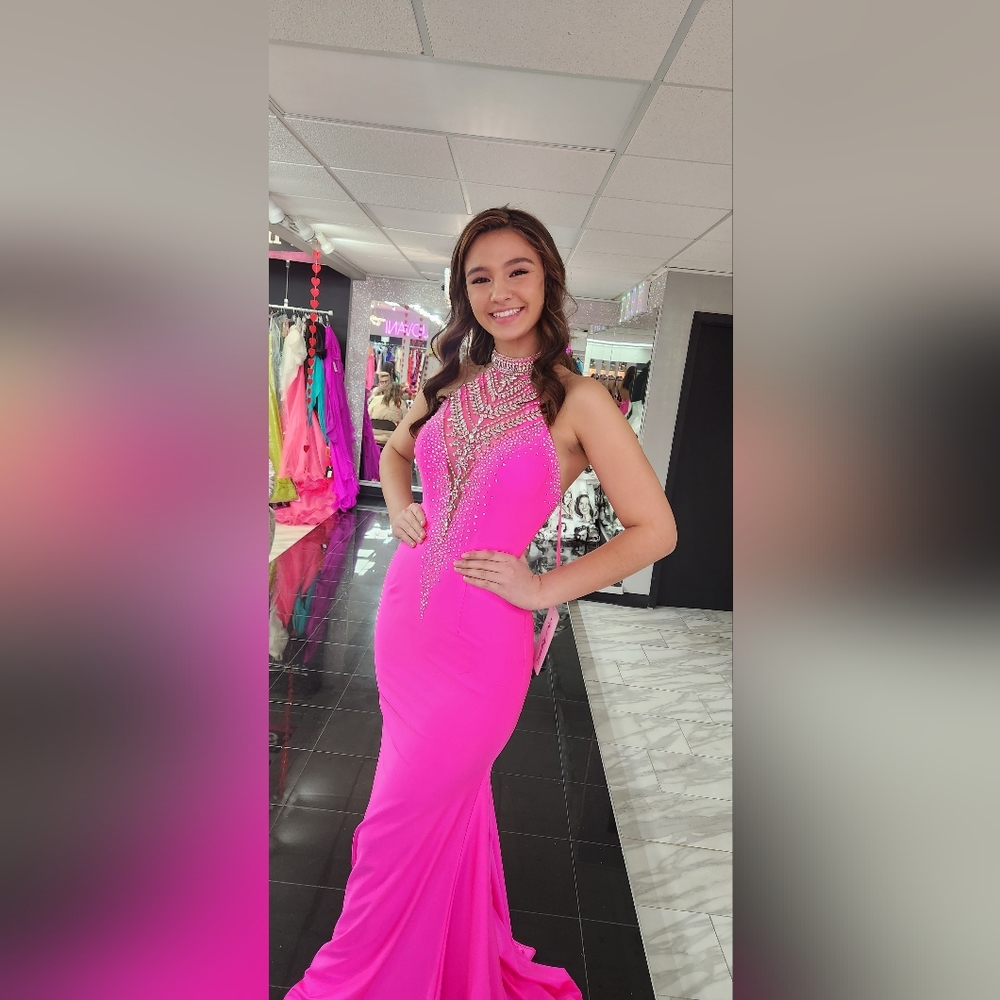 Jonathan Kanye hot pink prom dress size 2
